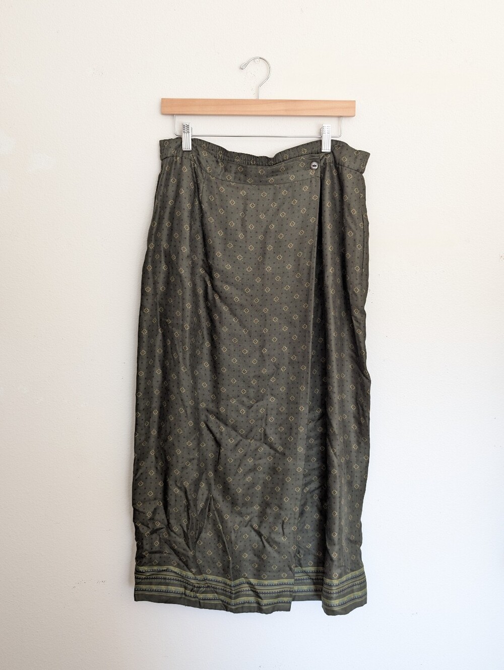 Pendleton Olive Green A-Line Printed Skirt
